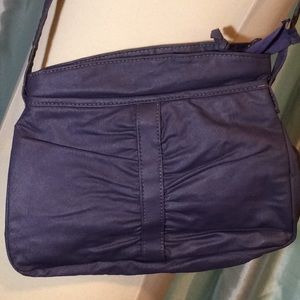 Purple leather crossbody purse, gently used
